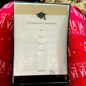 A Graduation Celebration Invitations 25 Single-Panel, Black Reverse